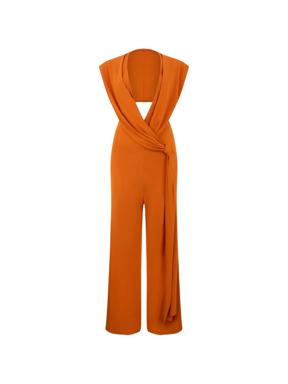 Alberta Ferretti Jumpsuit mit V-Ausschnitt - Orange