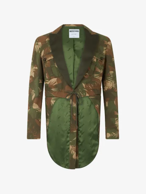 Moschino camouflage-print notched-collar jacket