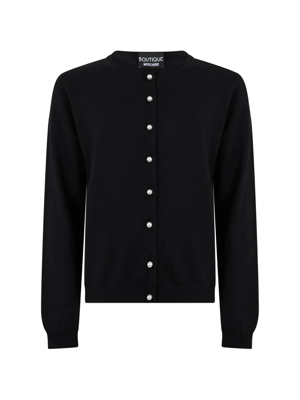 Moschino faux-pearl-button wool cardigan - Schwarz