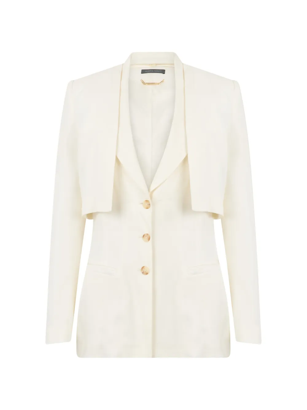 Alberta Ferretti layered-detail single-breasted blazer - Toni neutri