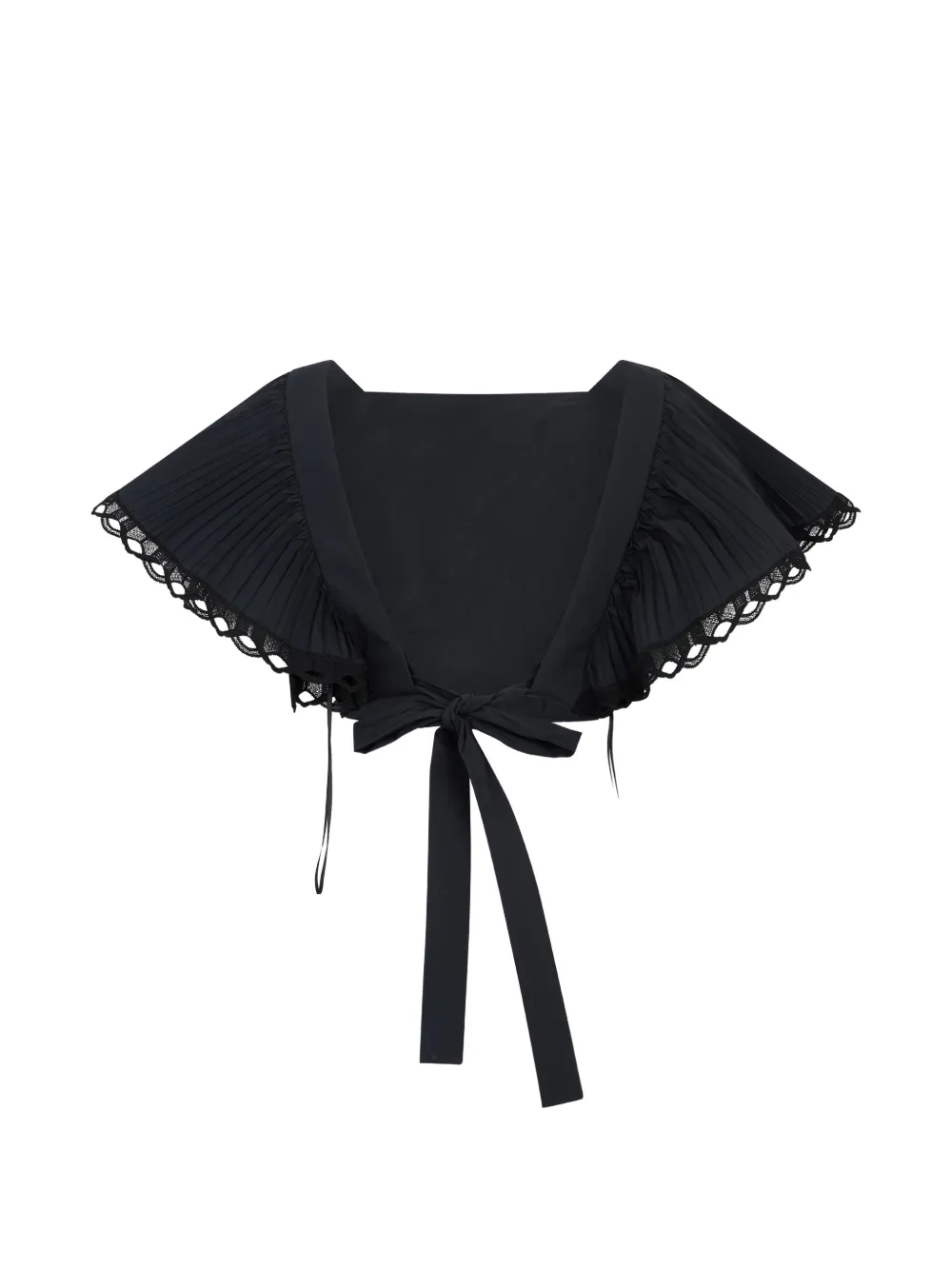 Alberta Ferretti pleated floral-appliqué top - Nero