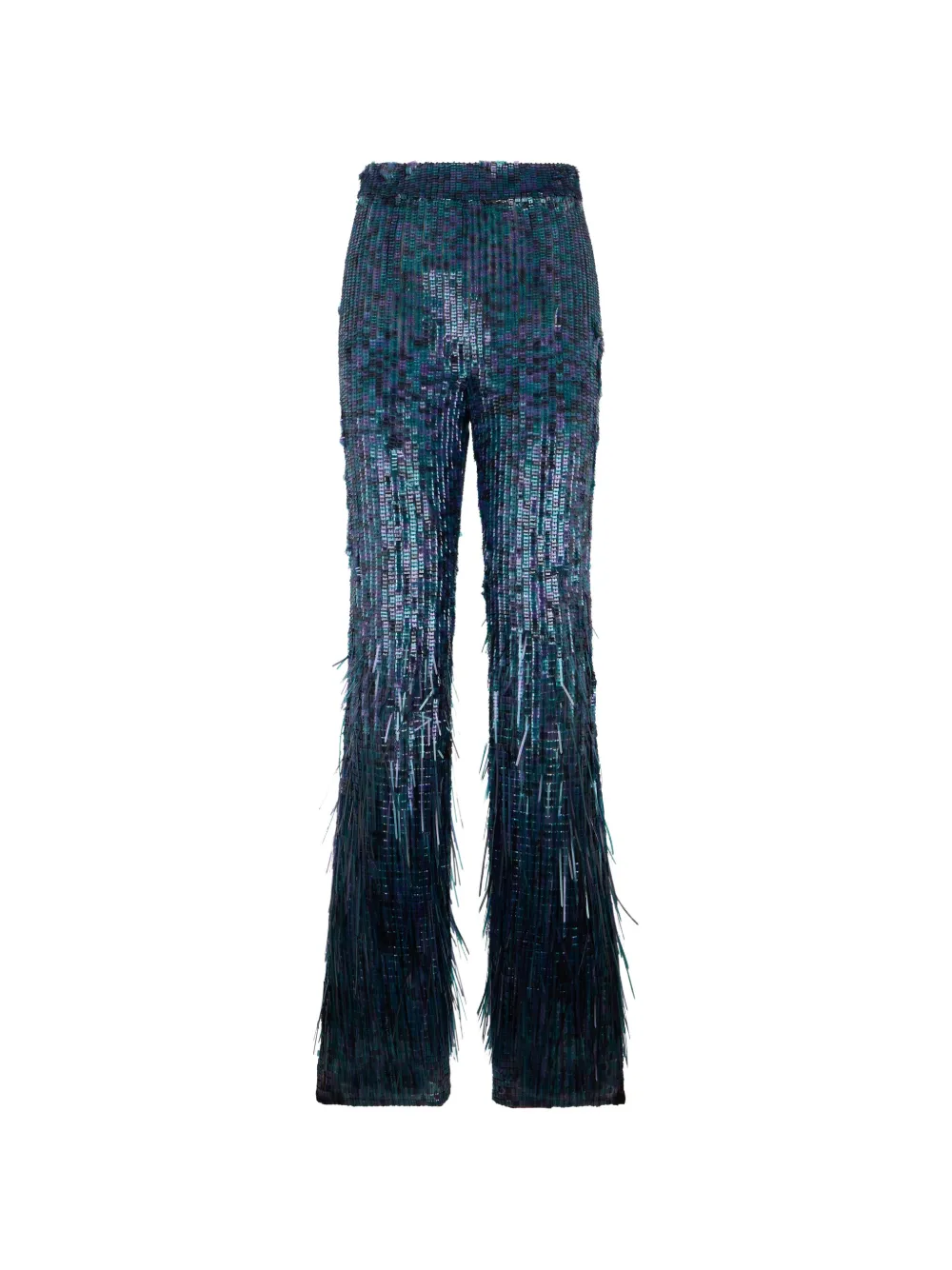 Alberta Ferretti sequin-embellished flared trousers - Blue