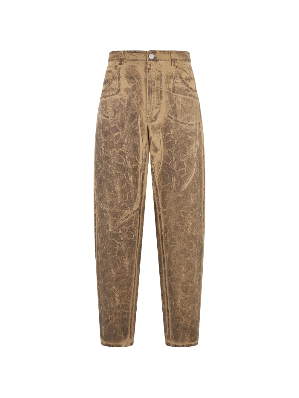 Alberta Ferretti animal-print tapered jeans - Toni neutri
