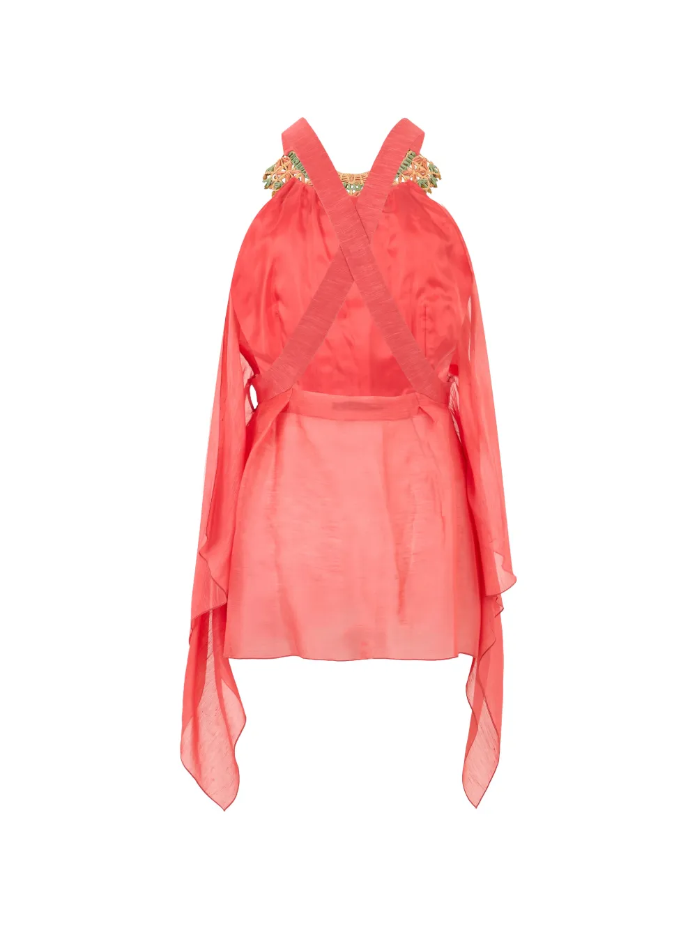 Alberta Ferretti Hoodie verfraaid met kralen en ceintuur Roze