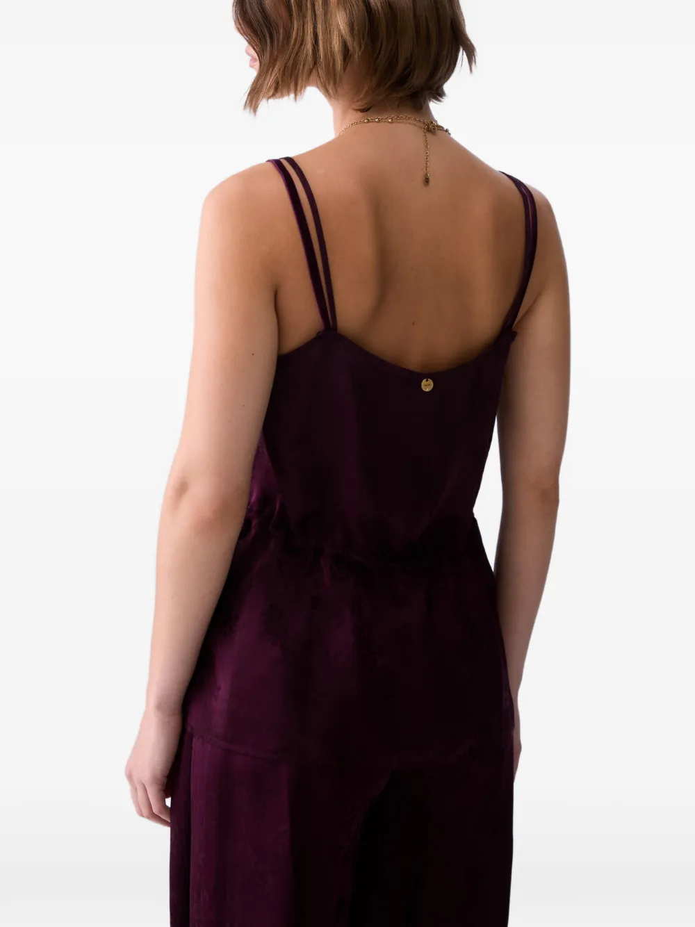 LIU JO Satijnen lingerie top met jacquard Paars