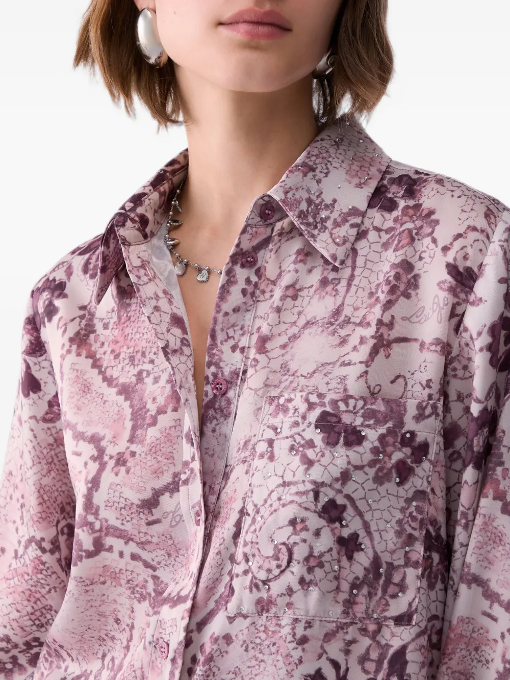 LIU JO Twill blouse met print Roze