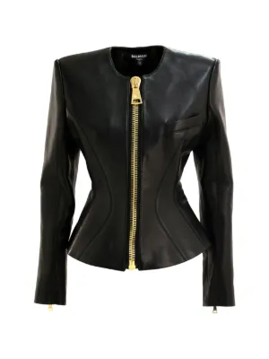 Balmain レザージャケット | ブラック | FARFETCH JP