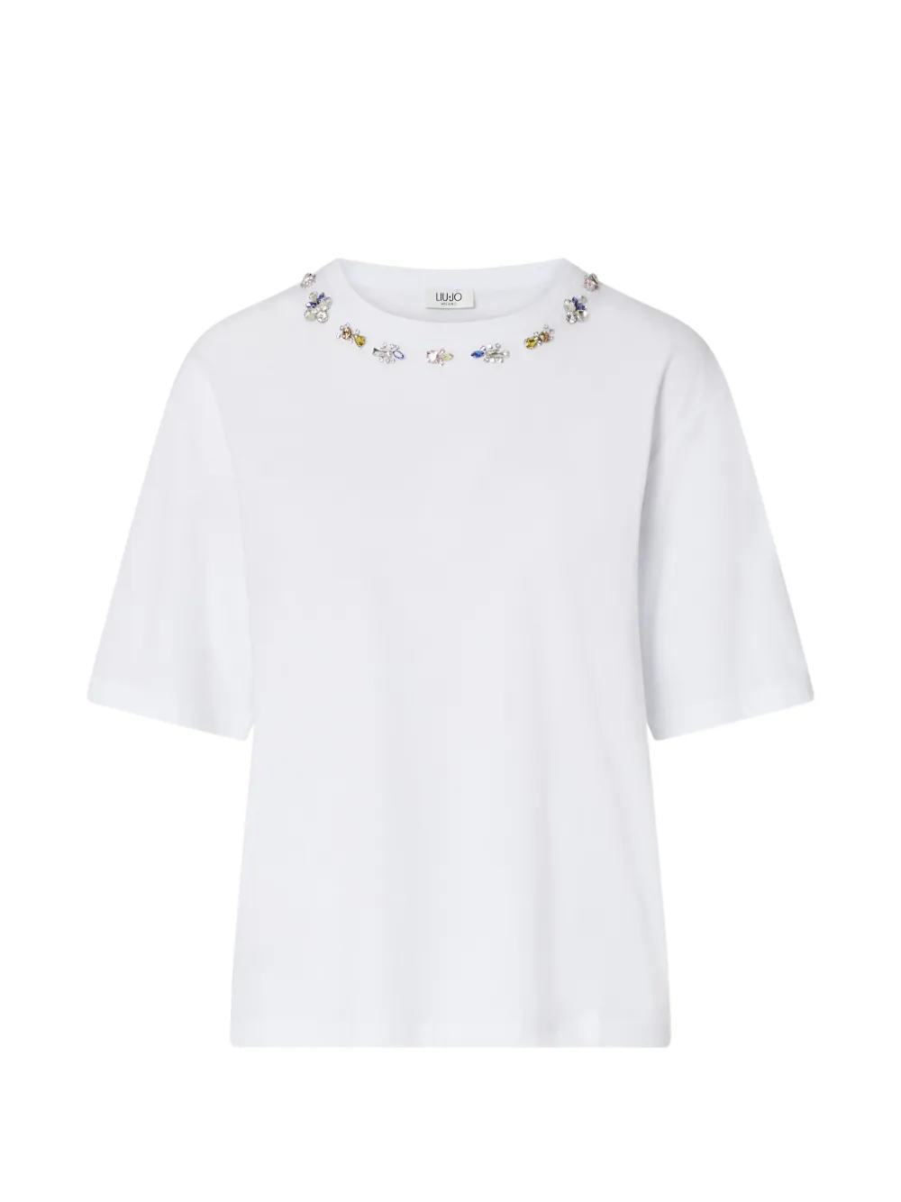 LIU JO T-shirt with jewel embroidery - Bianco