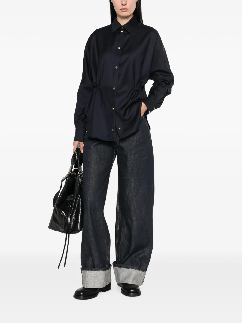 Moncler Blouse met trekkoordtaille Blauw