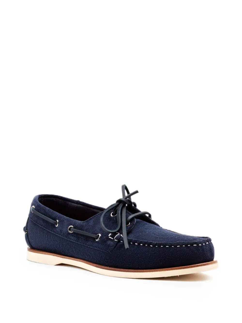 Berwick Shoes lace-up suede boat shoes Blauw