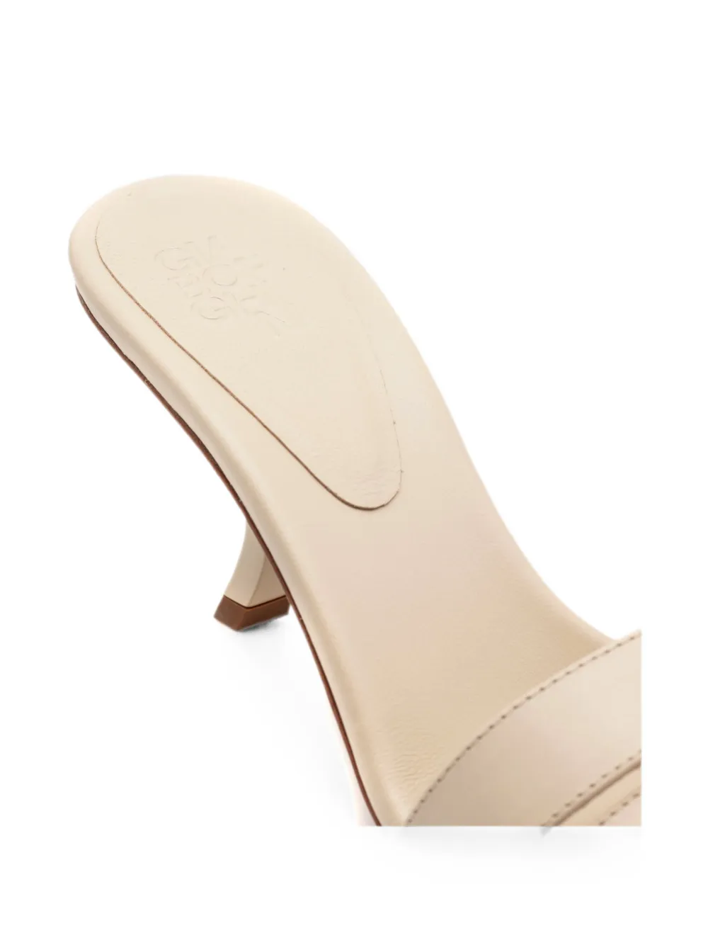 GIABORGHINI stiletto double-strap leather sandals Beige