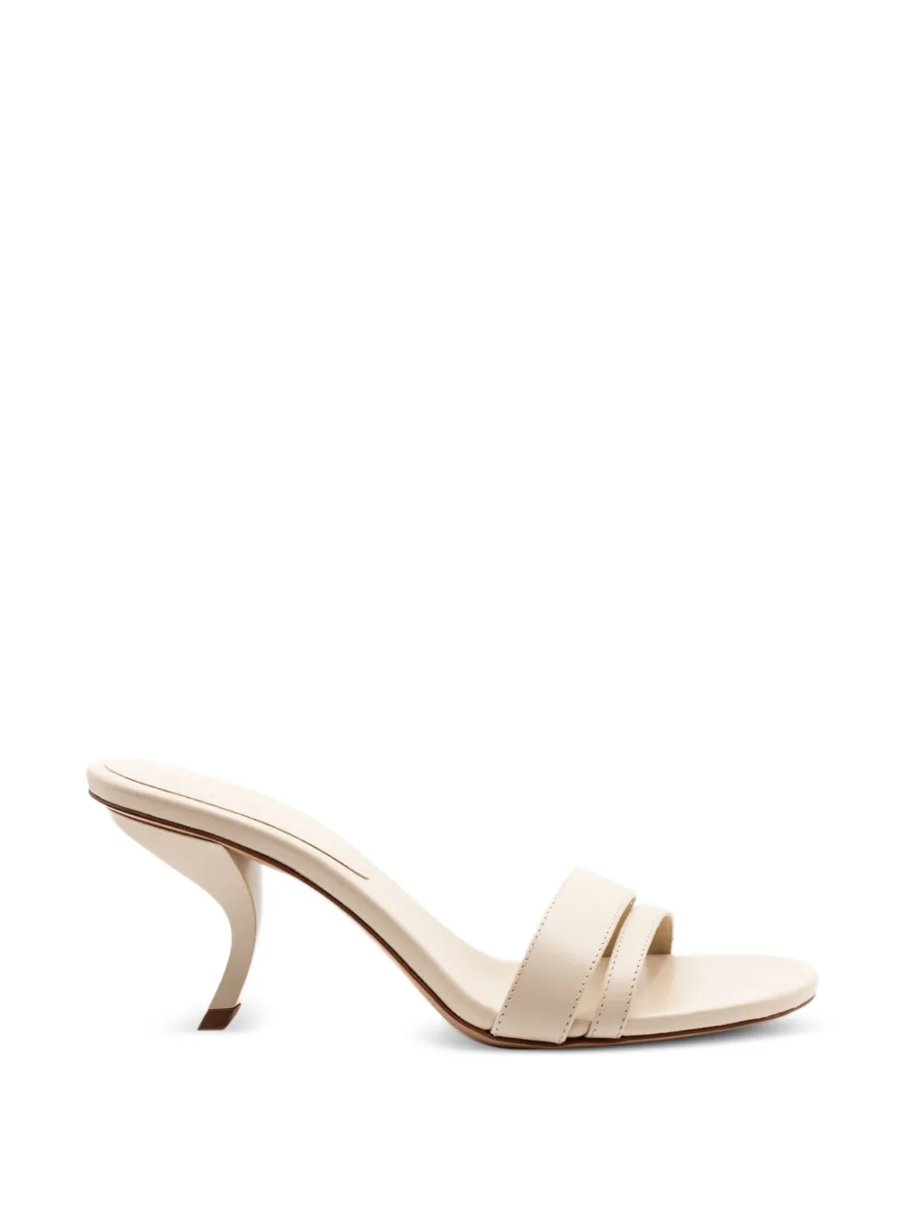 GIABORGHINI Stiletto leren sandalen met dubbele bandjes Beige