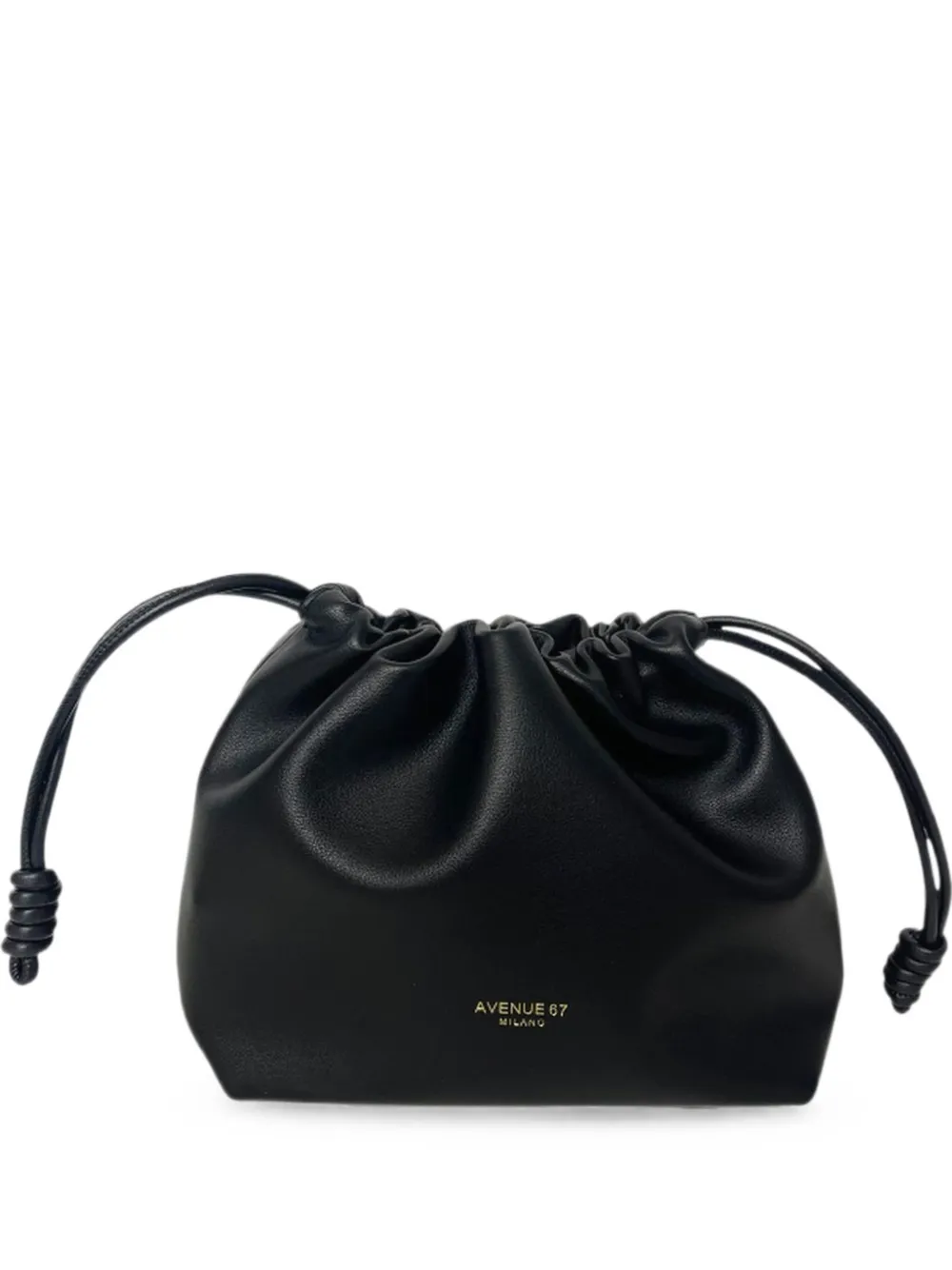 avenue 67 Cynthia drawstring soft leather clutch bag - Nero