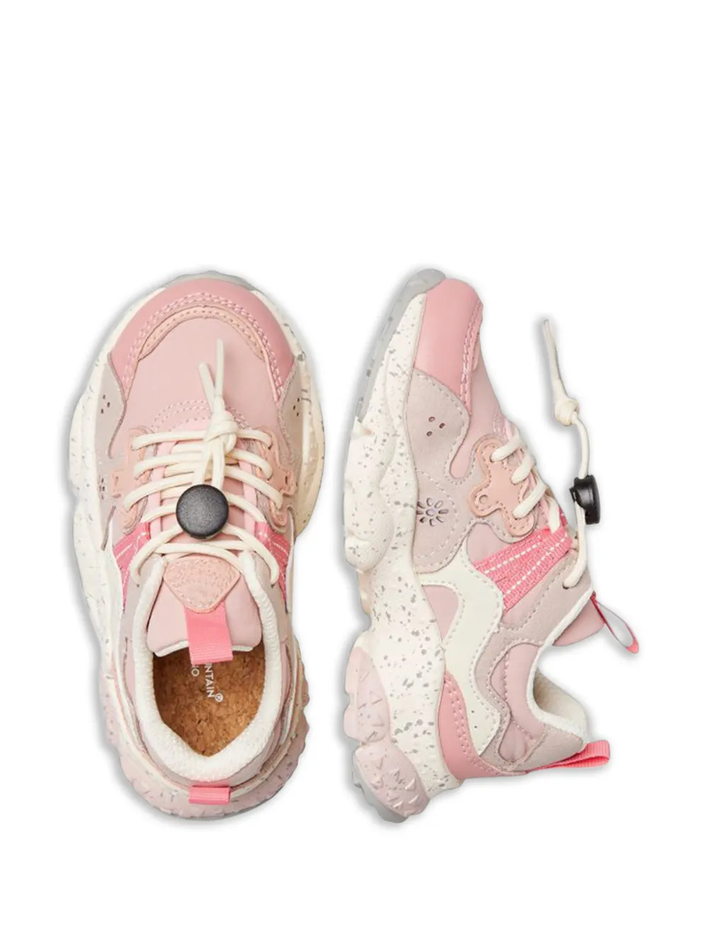 FLOWER MOUNTAIN KIDS Yamano 3 perforated panelled sneakers Roze