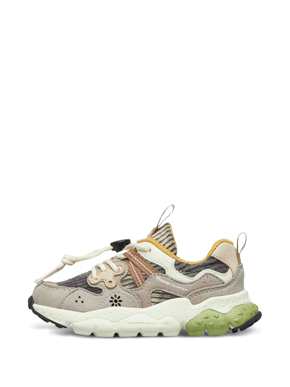 FLOWER MOUNTAIN KIDS Ya o 3 corduroy panelled sneakers Beige