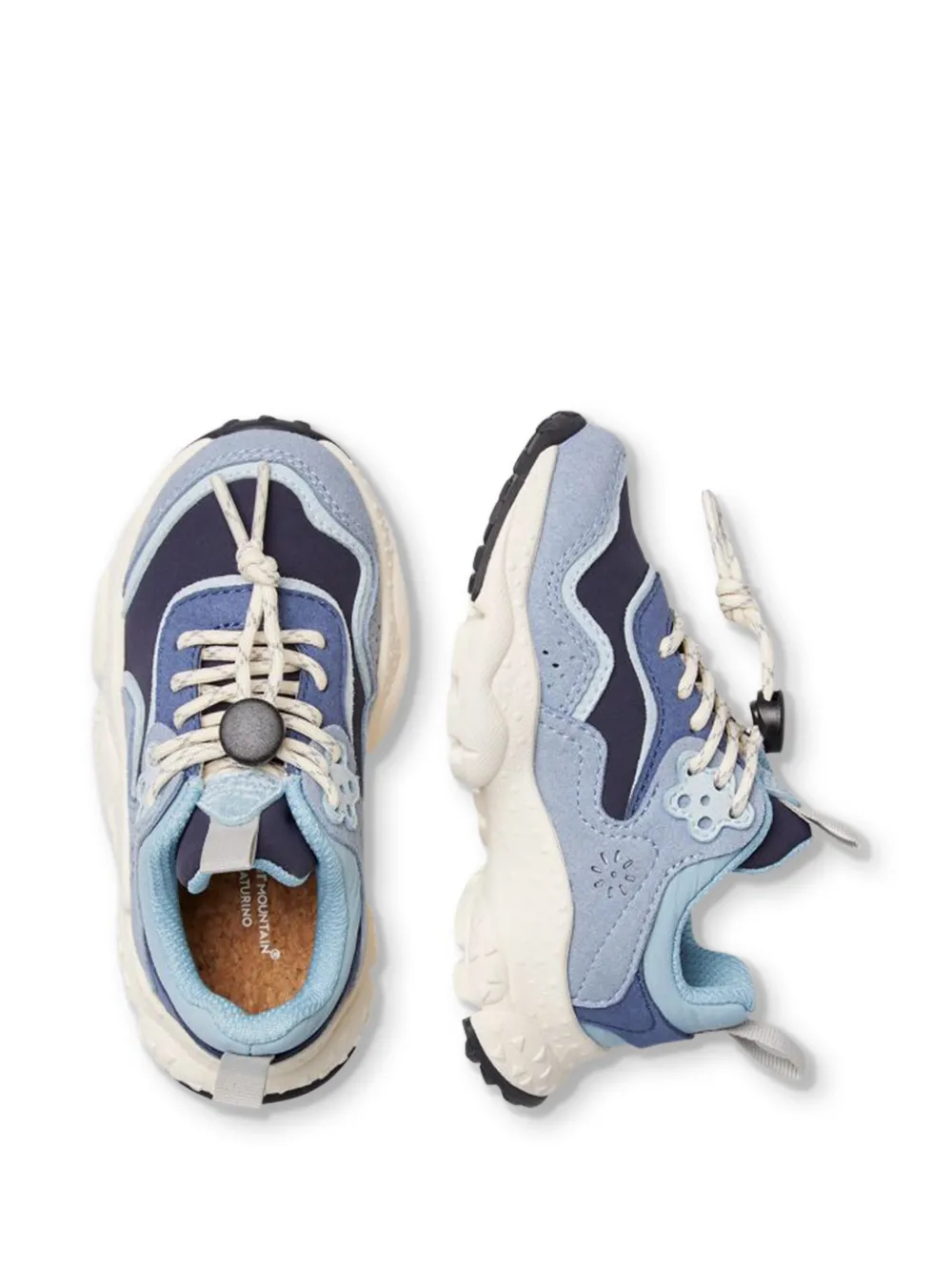 FLOWER MOUNTAIN KIDS perforated-detail sneakers Blauw
