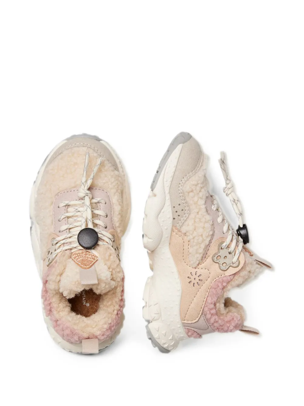 FLOWER MOUNTAIN KIDS panelled sneakers Beige