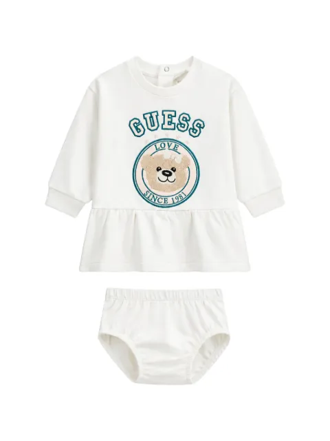 guess kids logo-print ruffled dress set (set of two)
