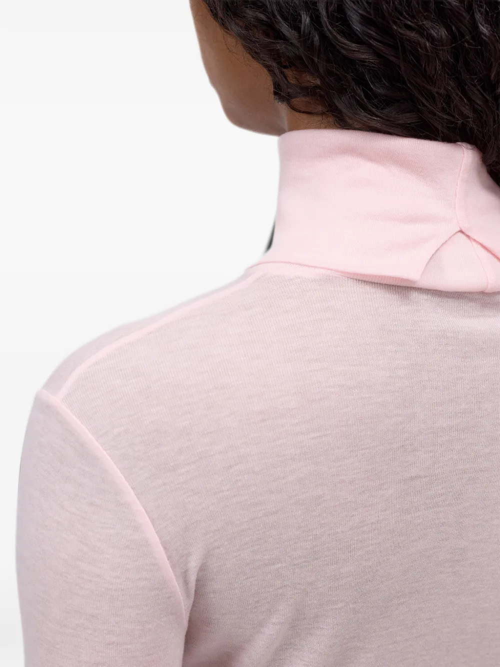 Closed roll-neck long-sleeve sweater Roze