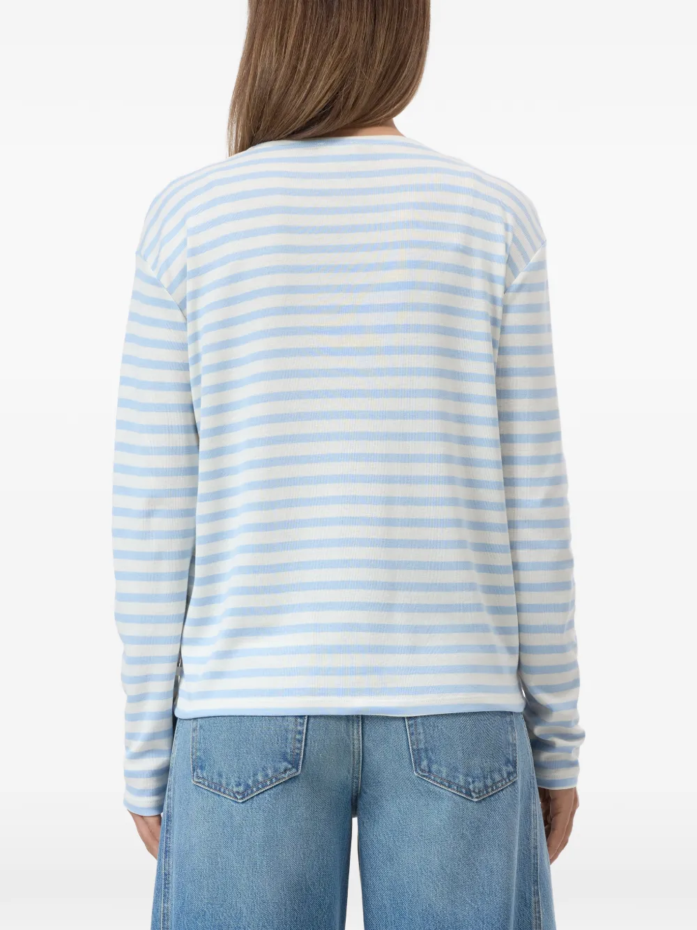 Closed T-shirt met lange mouwen Wit