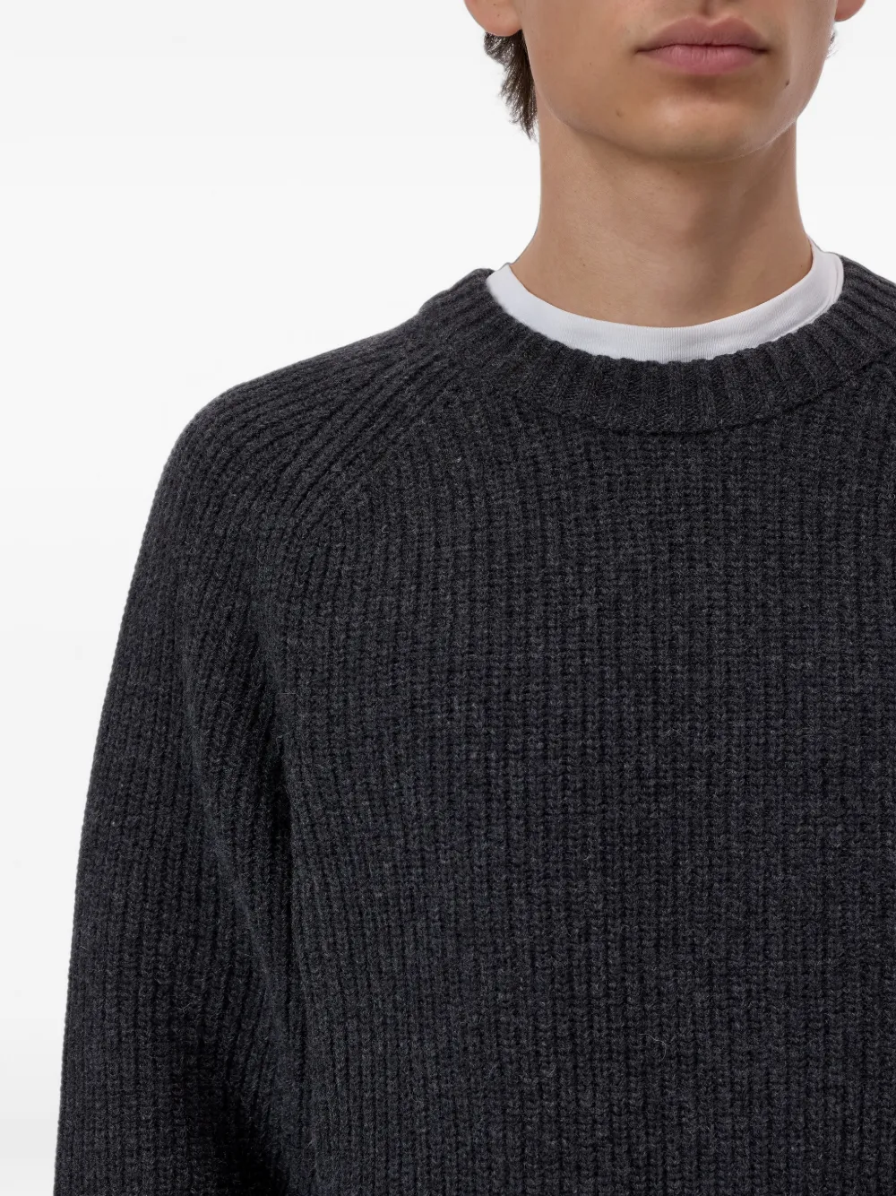 Closed Ribgebreide trui met raglan mouwen Grijs