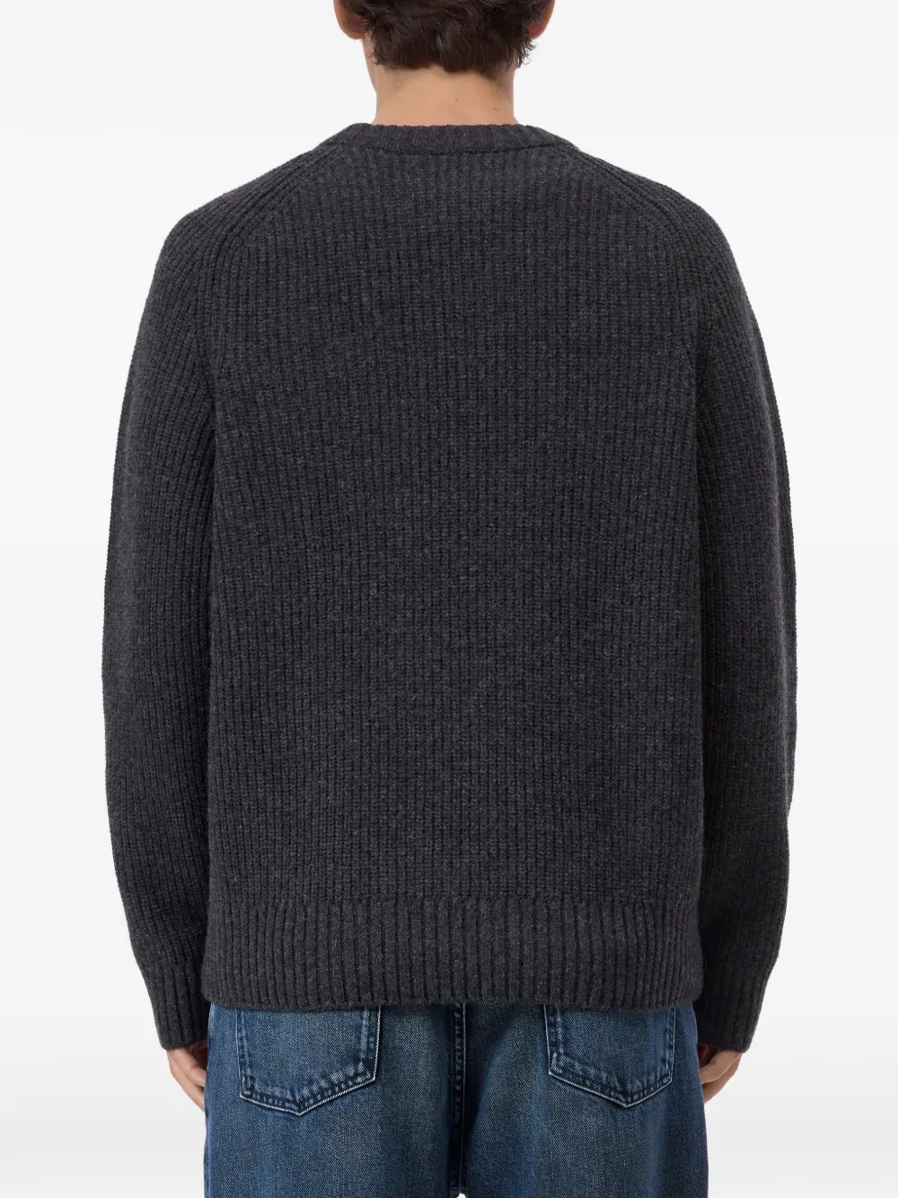 Closed Ribgebreide trui met raglan mouwen Grijs