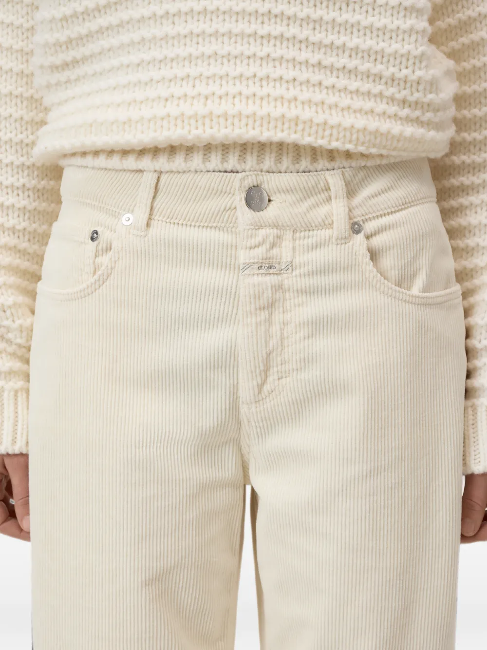 Closed Jazzie ribfluwelen straight broek Beige