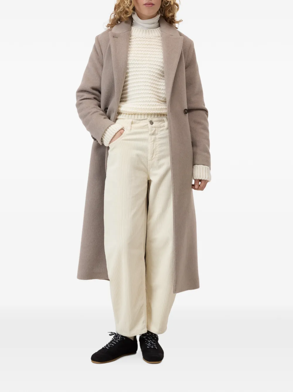 Closed Jazzie ribfluwelen straight broek Beige
