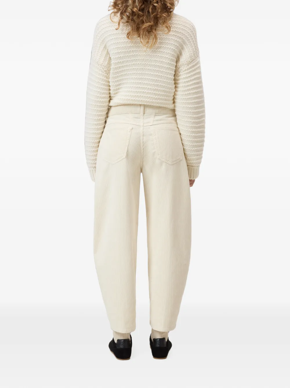 Closed Jazzie ribfluwelen straight broek Beige