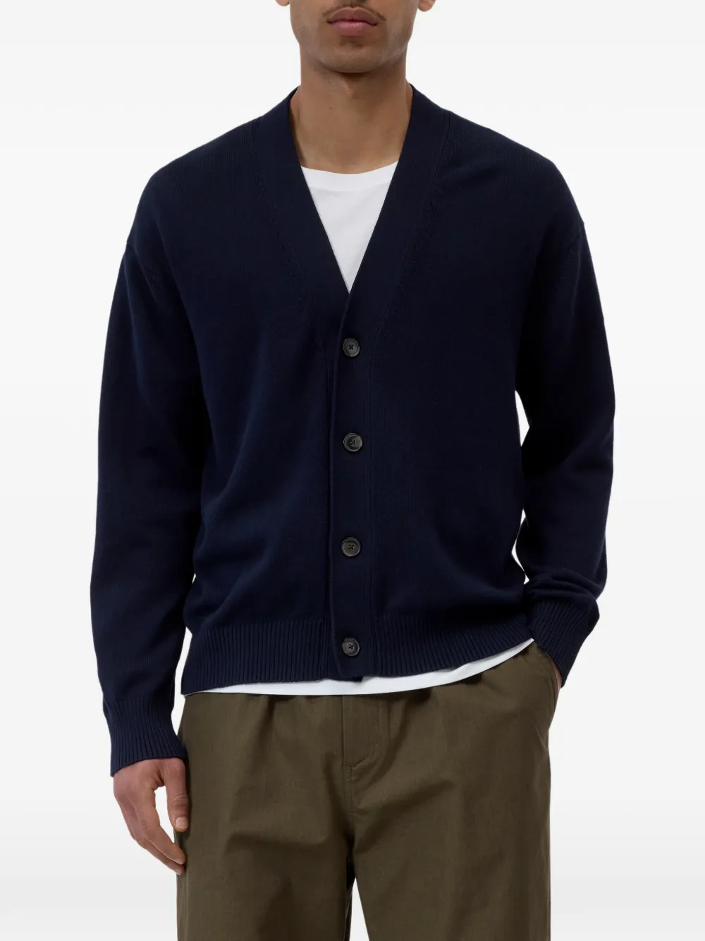 Closed Vest met V-hals Blauw