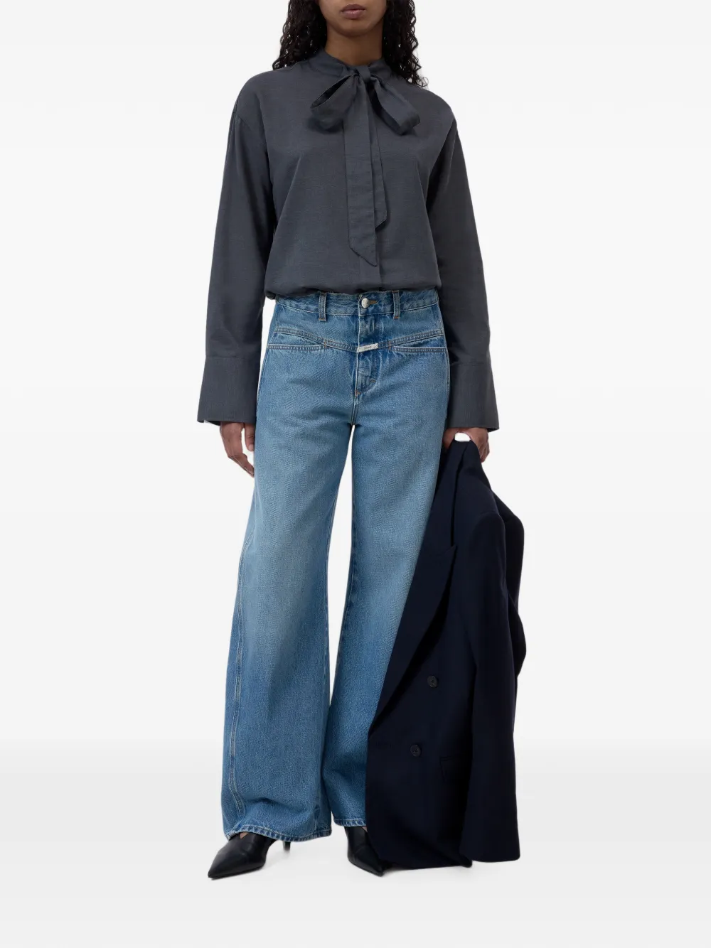 Closed Blouse met strik Grijs