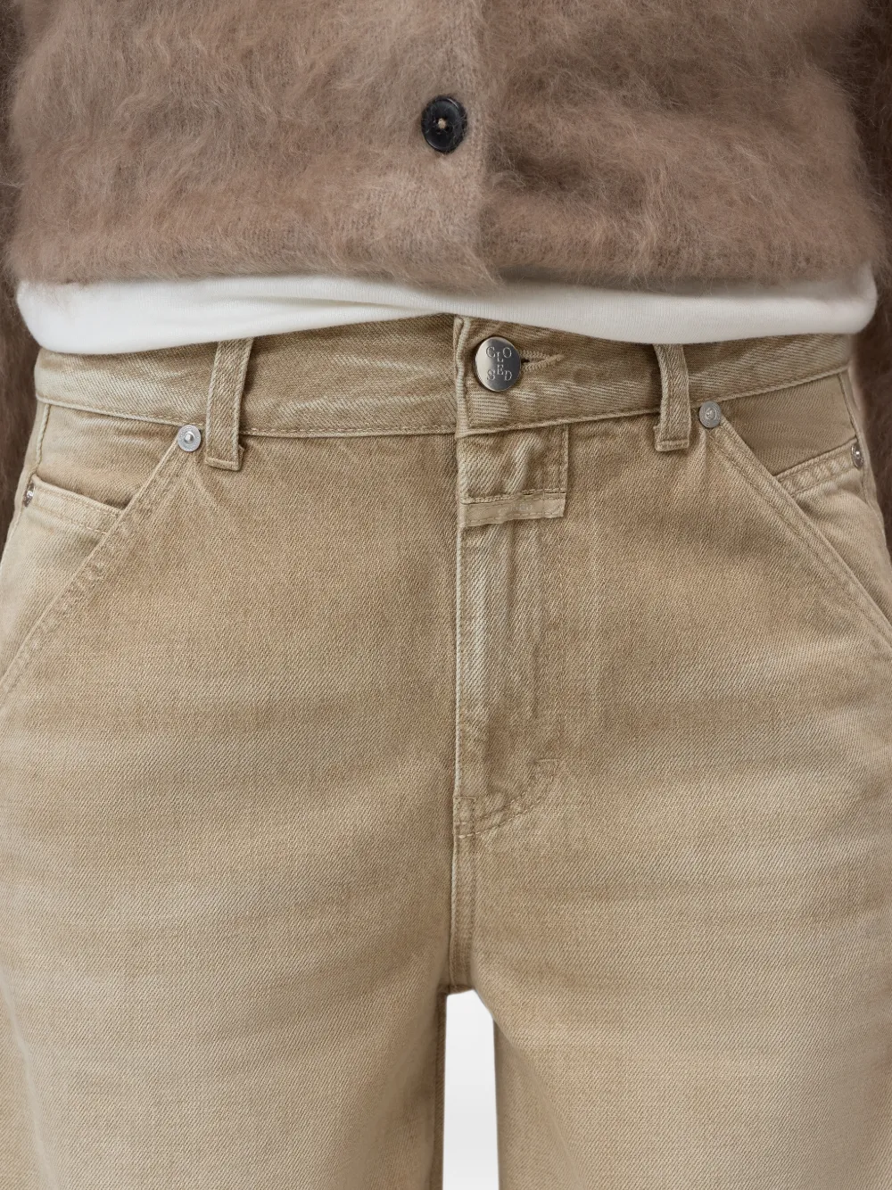 Closed Weston jeans met wijde pijpen Beige