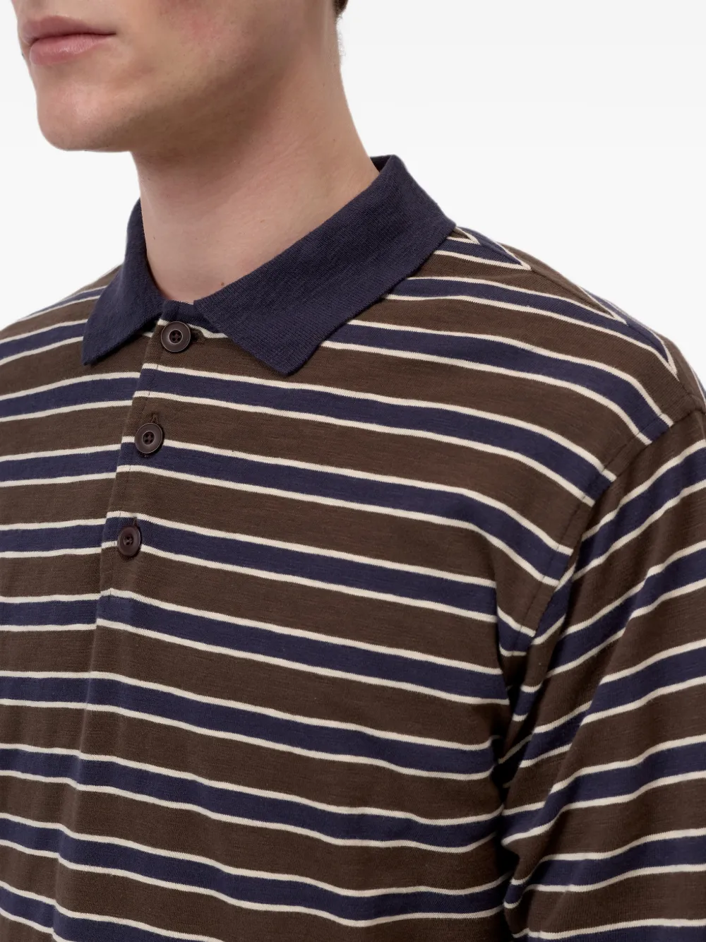 Closed Gestreept poloshirt Bruin