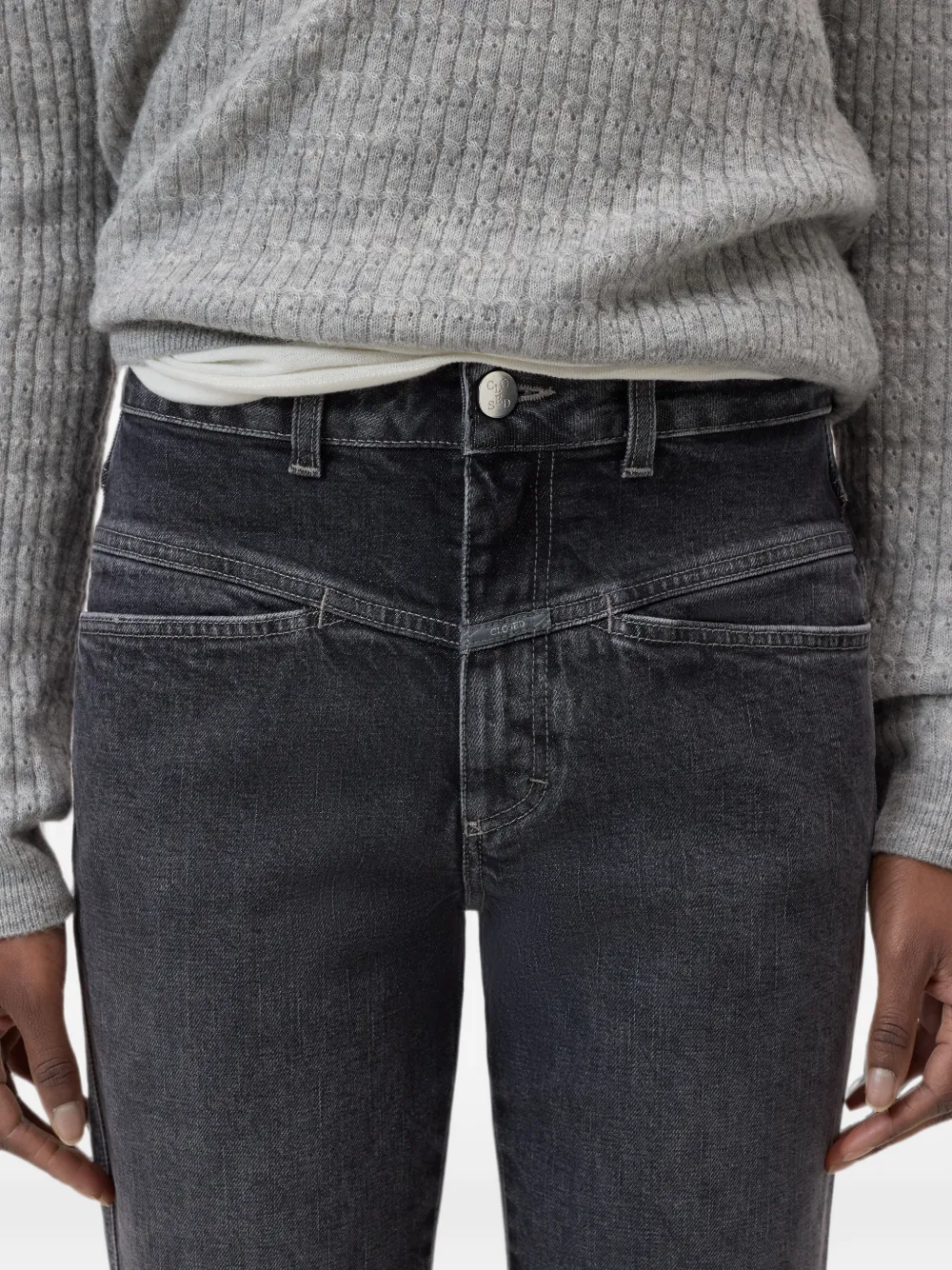 Closed Pedal Pusher jeans met toelopende pijpen Grijs