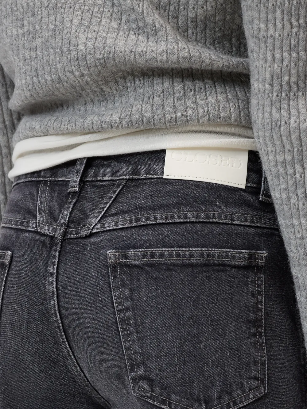 Closed Pedal Pusher jeans met toelopende pijpen Grijs