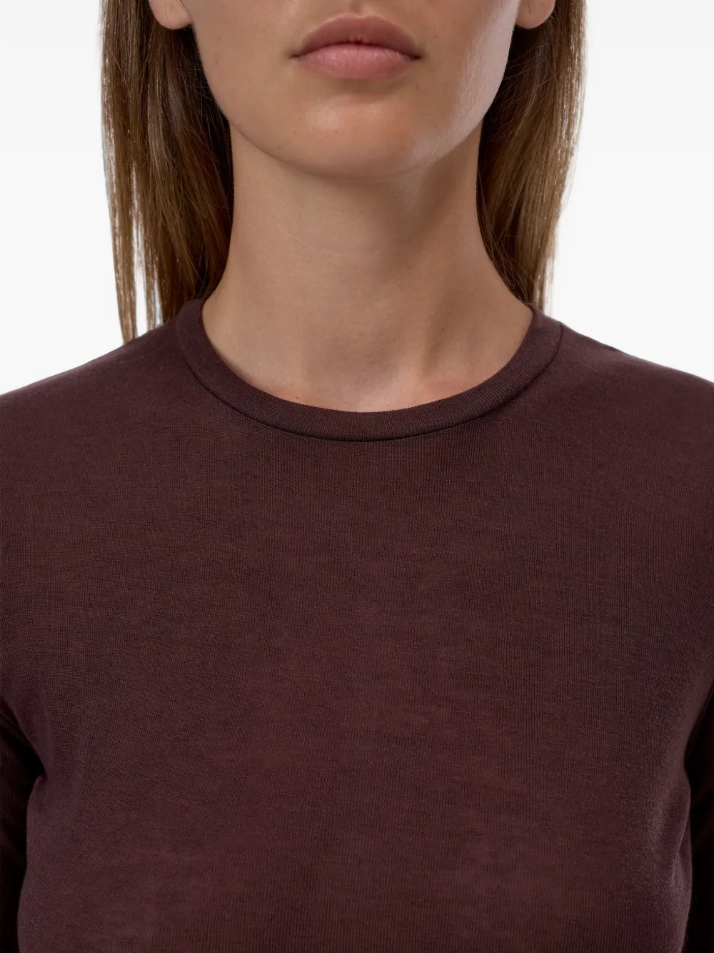 Closed T-shirt met lange mouwen Bruin