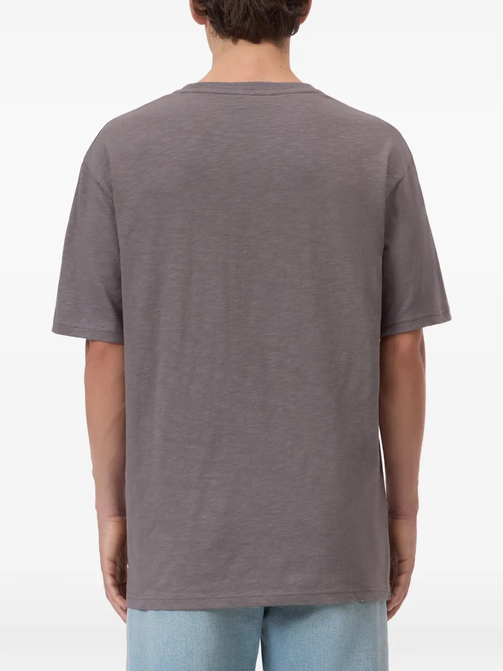 Closed T-shirt met geborduurd logo Grijs