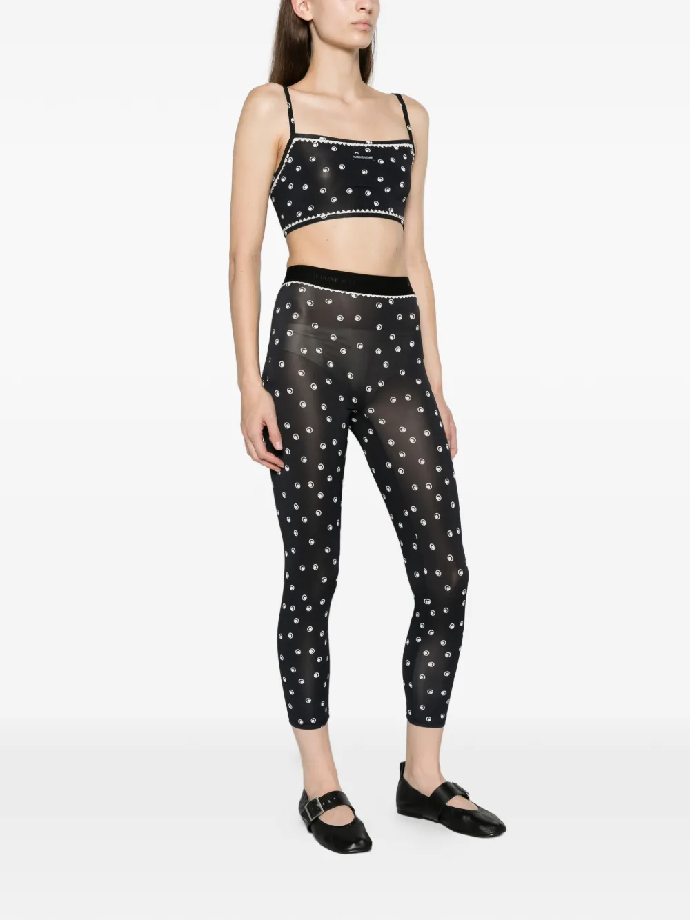 Marine Serre polka-dot Moon bra Zwart
