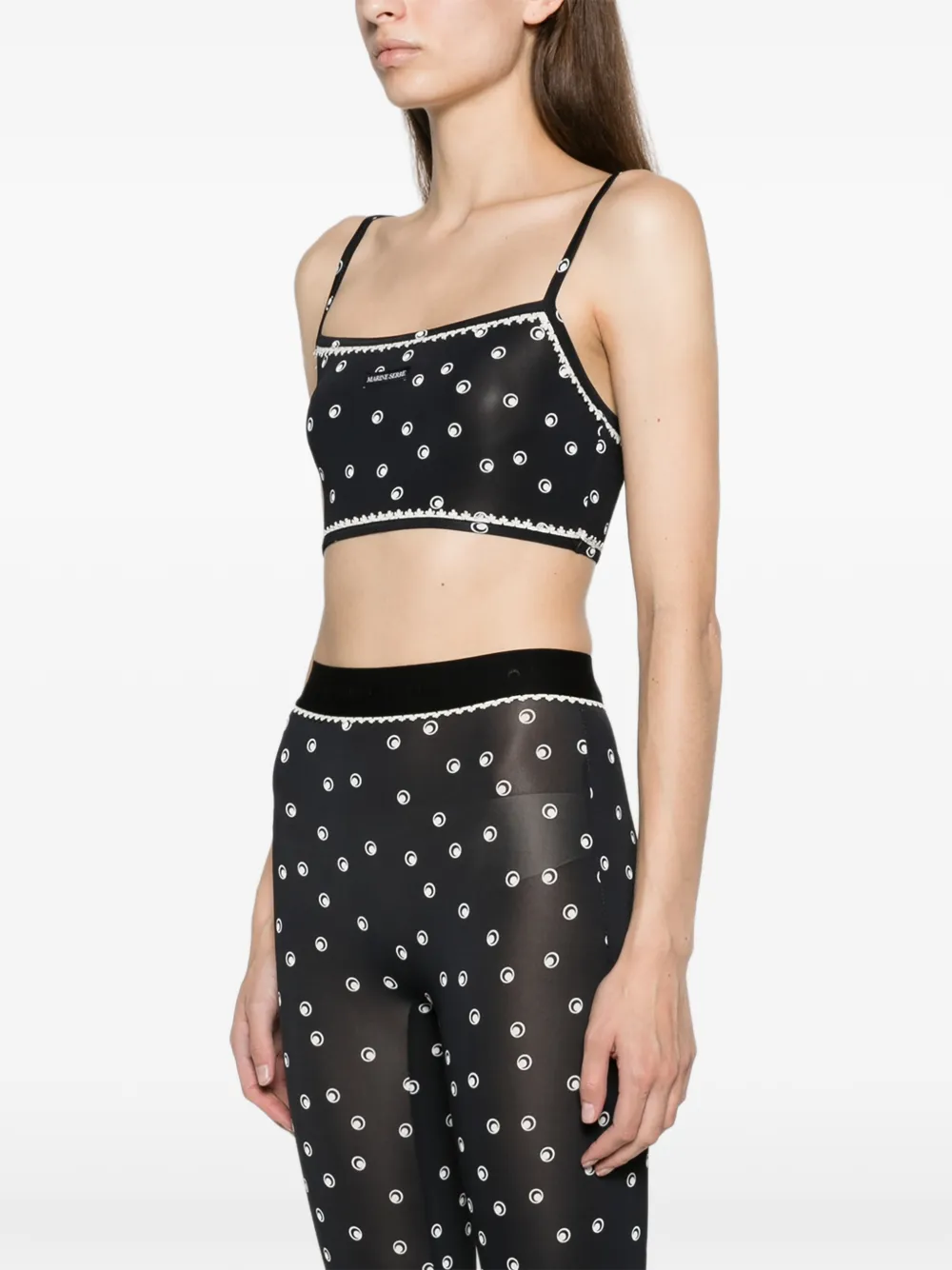 Marine Serre polka-dot Moon bra Zwart