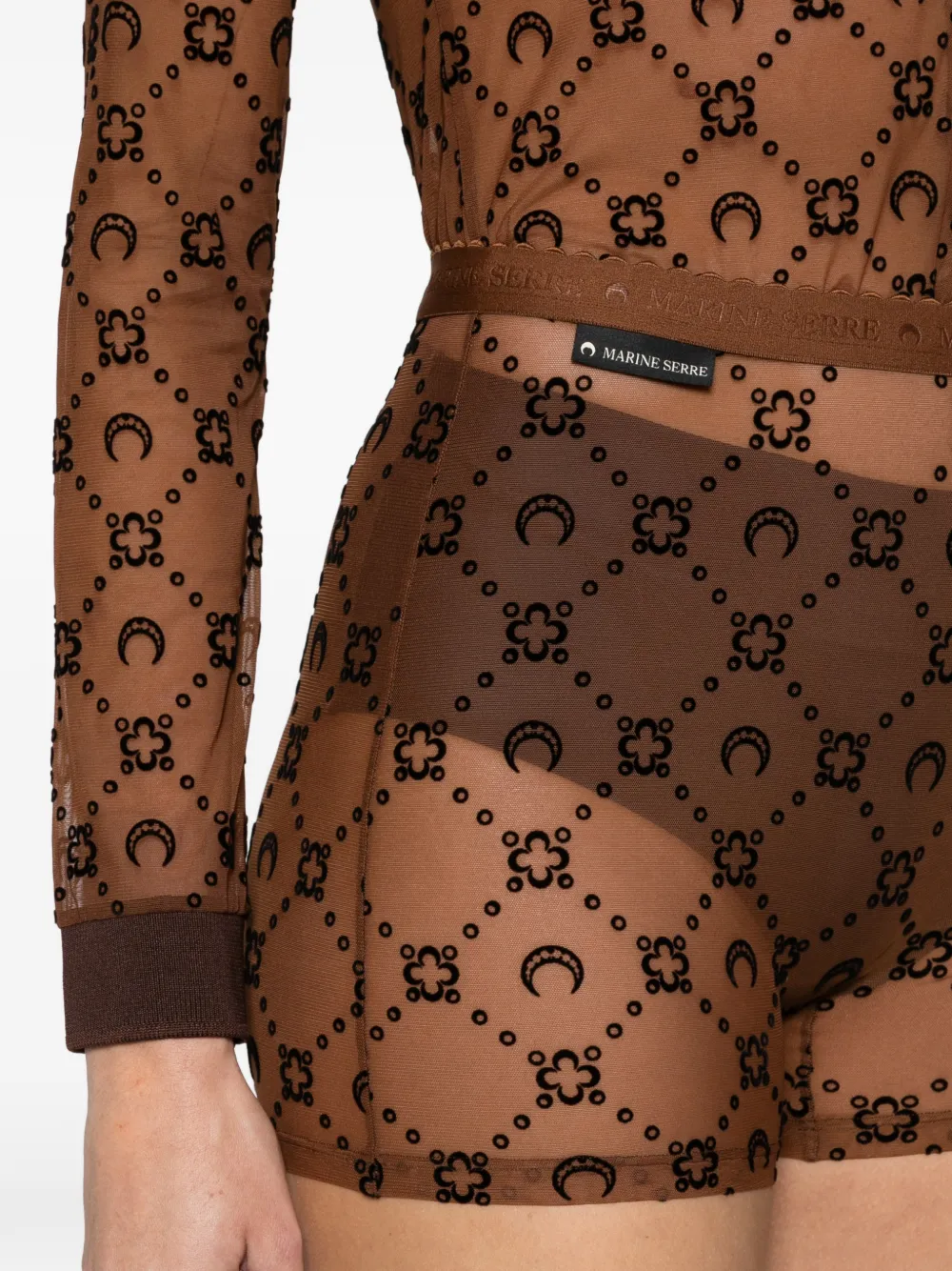 Marine Serre Moonogram mesh flock biker shorts Bruin