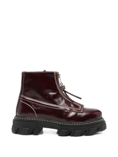 GANNI cleated zip-detail ankle boots