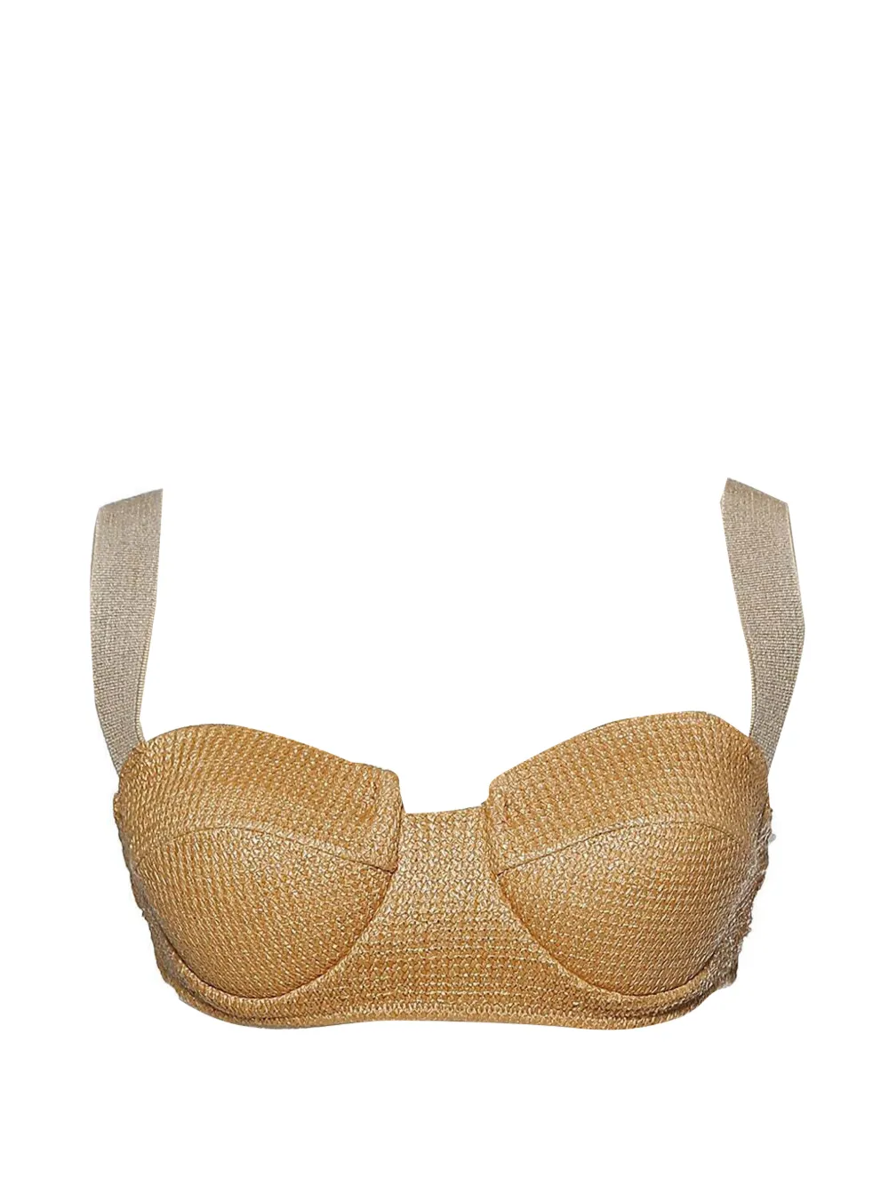 Muller Of Yoshiokubo raffia-effect bikini top