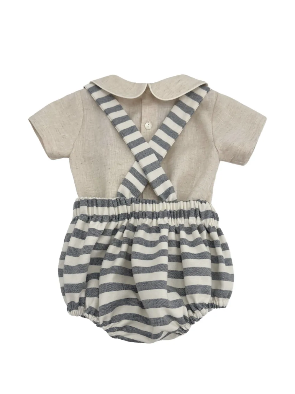 La Stupenderia Gestreept vest en shorts Beige