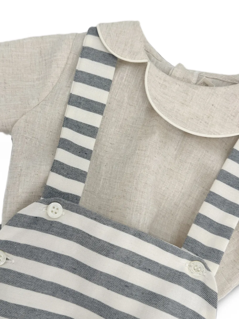 La Stupenderia Gestreept vest en shorts Beige