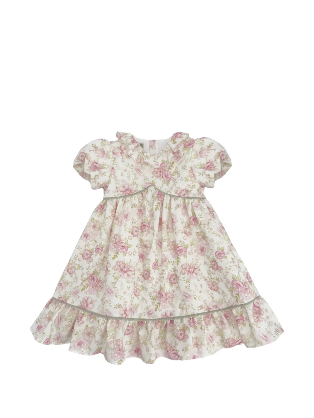 La Stupenderia floral-print ruffled dress - Bianco
