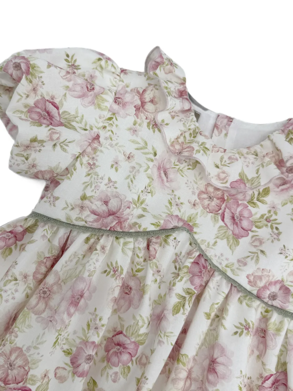 La Stupenderia Jurk met bloemenprint en ruches Wit