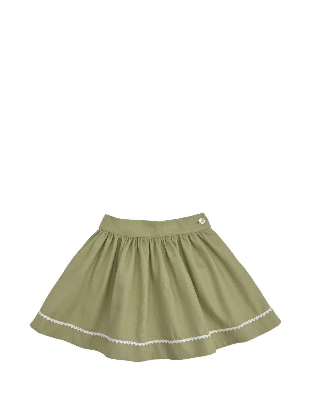 La Stupenderia lace-trim gathered skirt - Verde