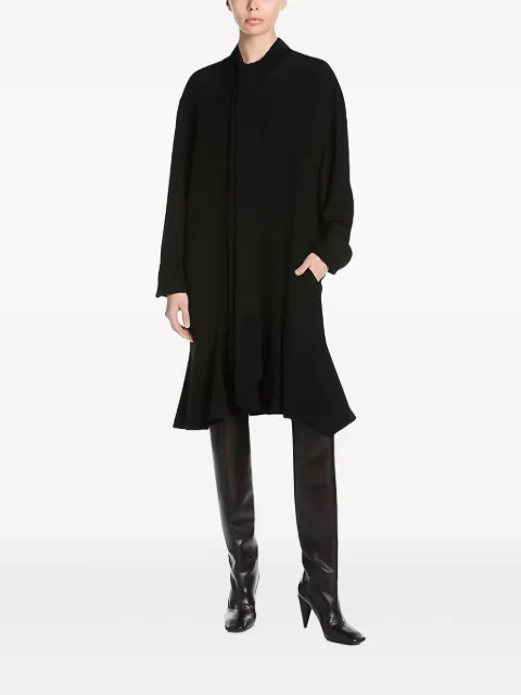 Stella McCartney vestido midi con volantes y lazo en el cuello