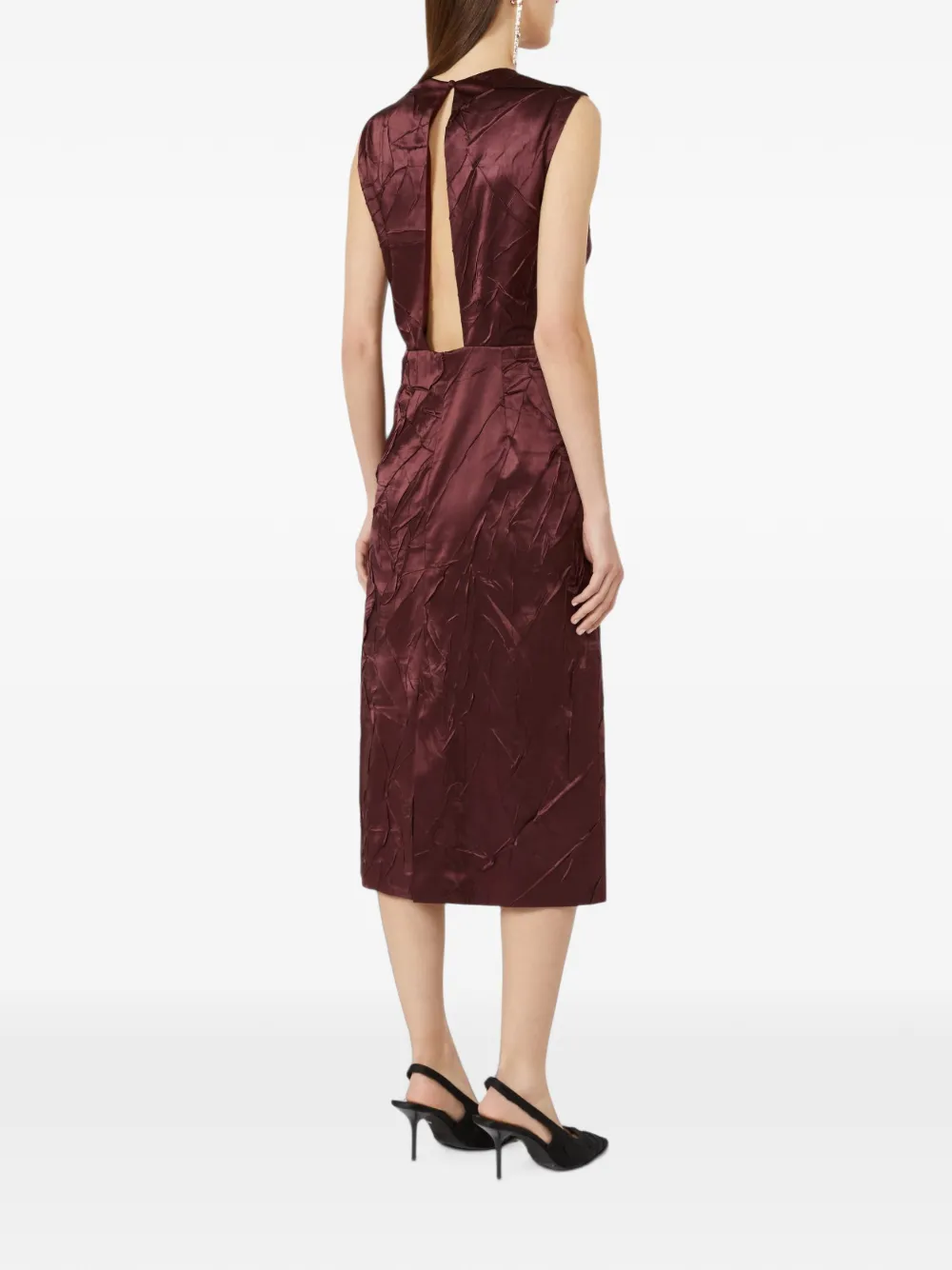Max Mara Zijden jurk met gekreukte afwerking Rood