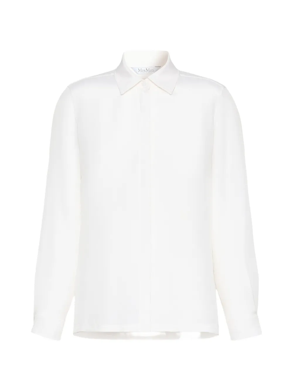 Max Mara concealed-button silk shirt - White